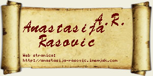 Anastasija Rašović vizit kartica